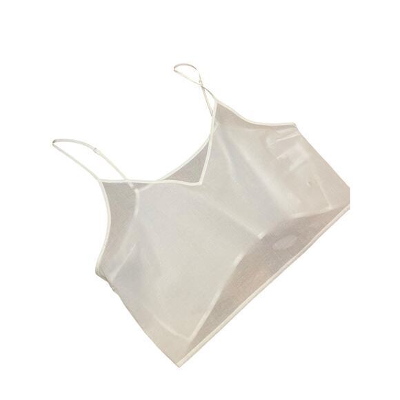 NWOT FARM Rio Women Small Tank Top Cami Cropped Spaghetti Strap V Neck Boho - Picture 4 of 7